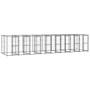 Udendørs hundebur 19,36 m² stål