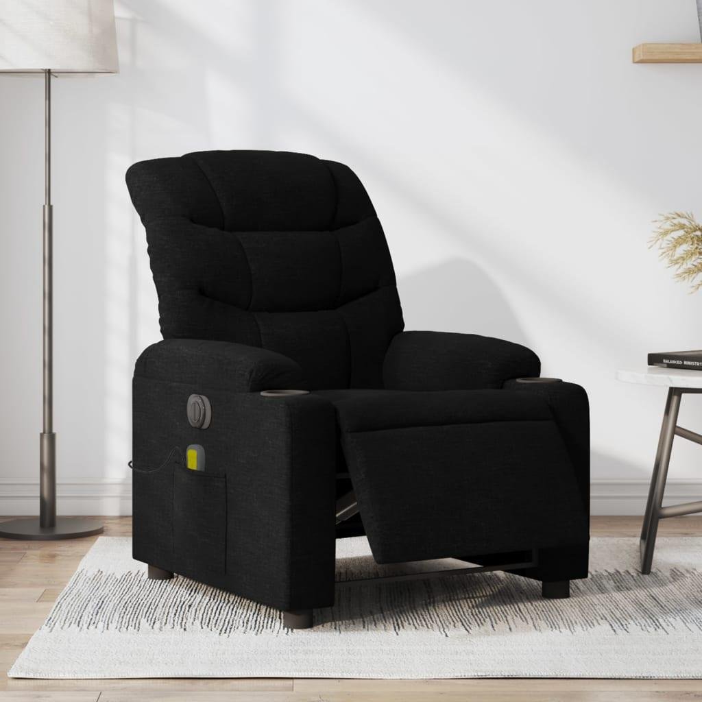 Eldrevet massagestol stof sort