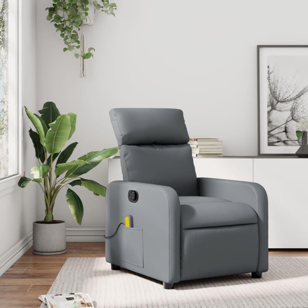 Massagestol kunstlæder grå