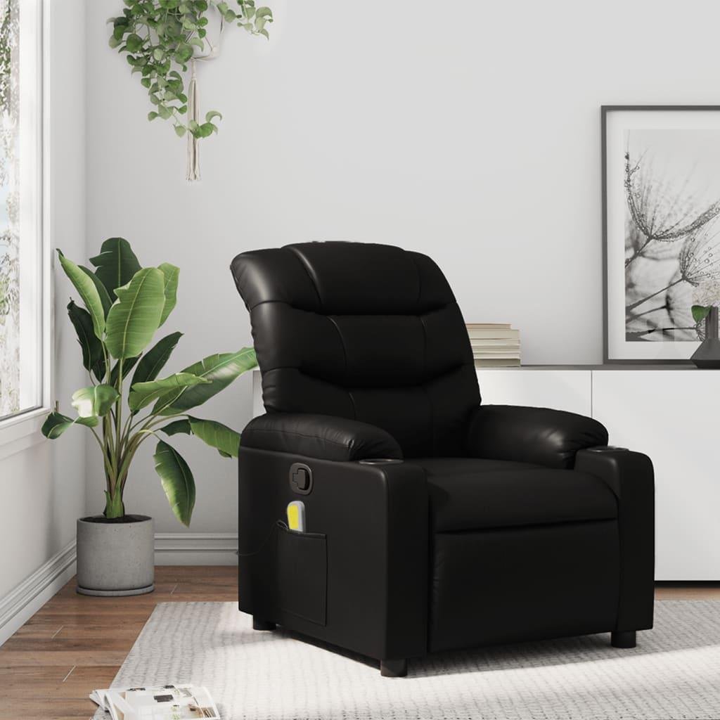 Massagestol kunstlæder sort