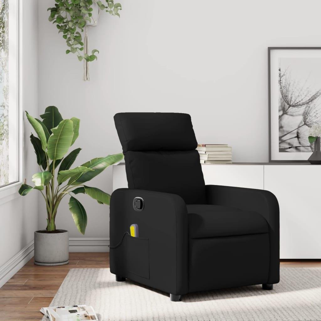 Massagestol kunstlæder sort