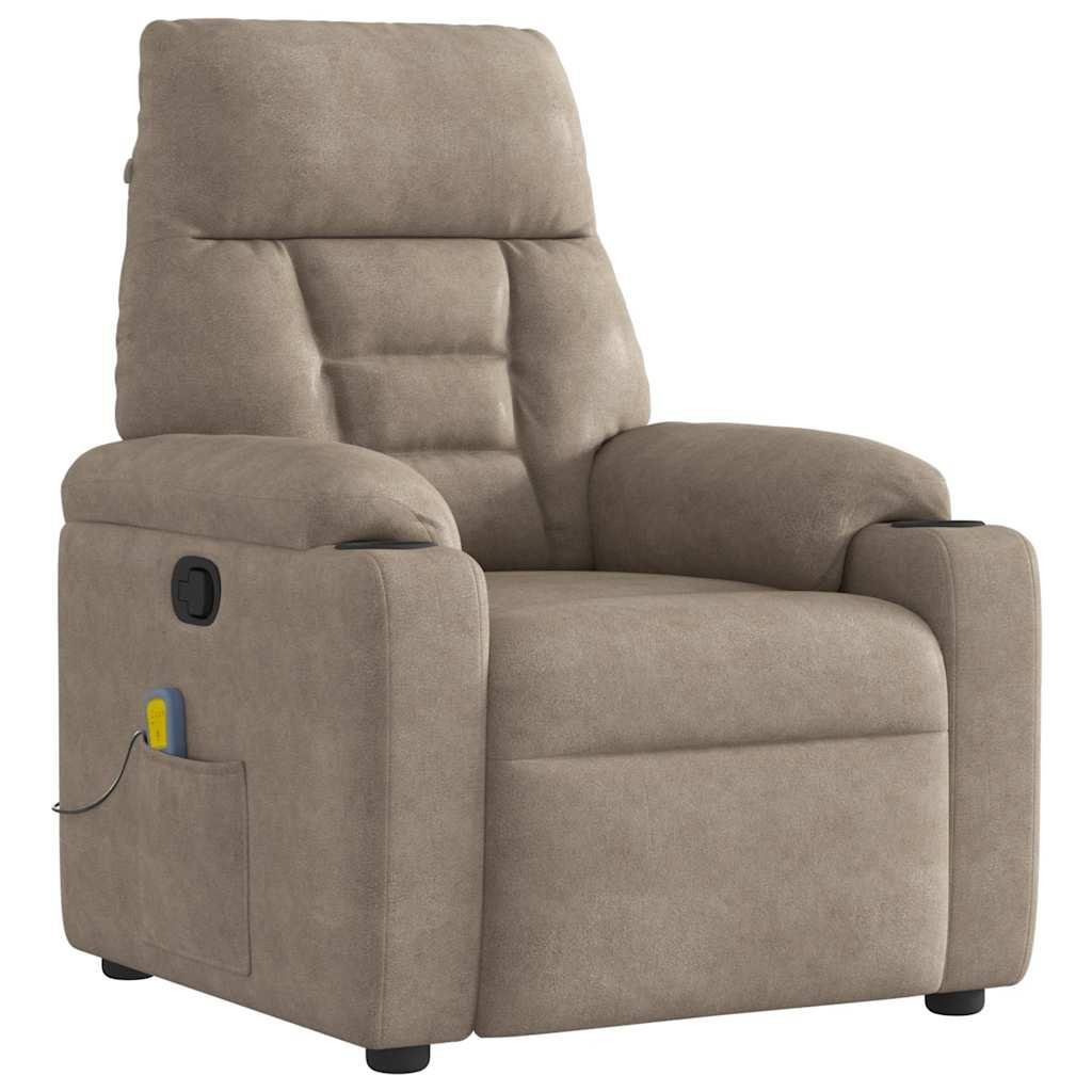 Massagestol mikrofiberstof gråbrun