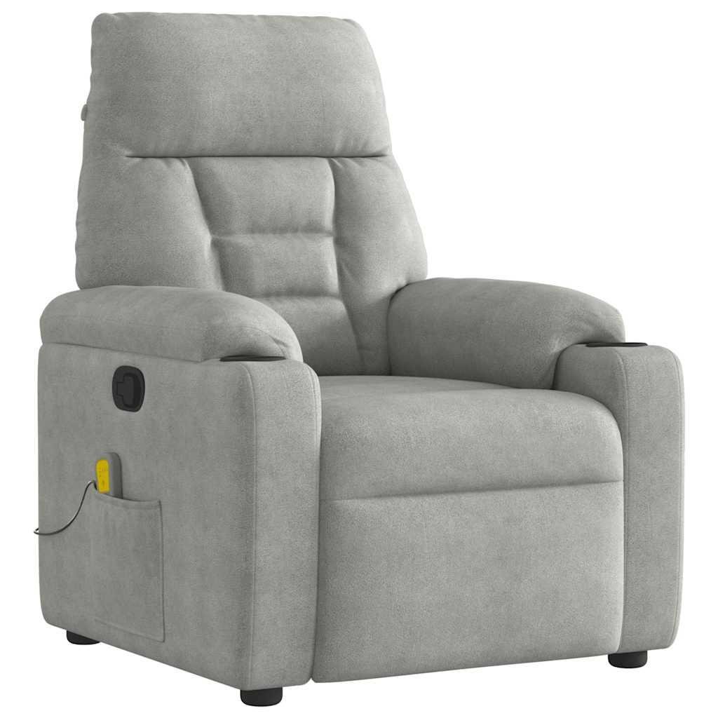 Massagestol mikrofiberstof lysegrå