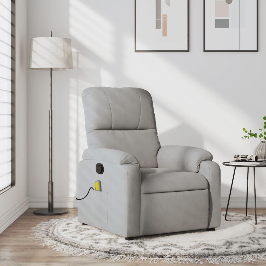 Massagestol mikrofiberstof lysegrå