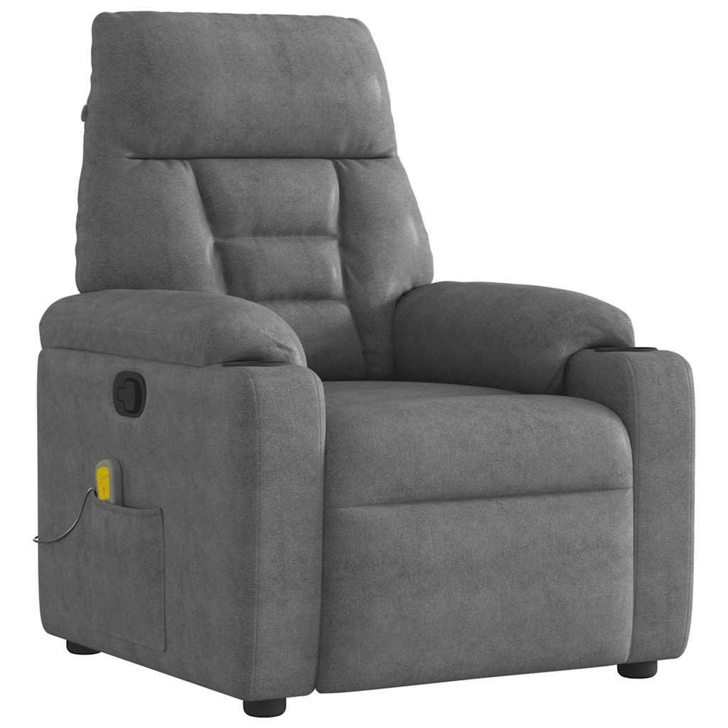 Massagestol mikrofiberstof mørkegrå