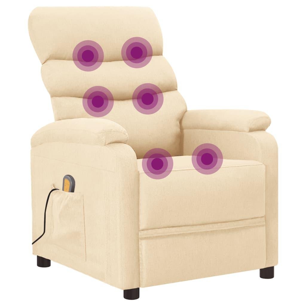 Massagestol stof cremefarvet