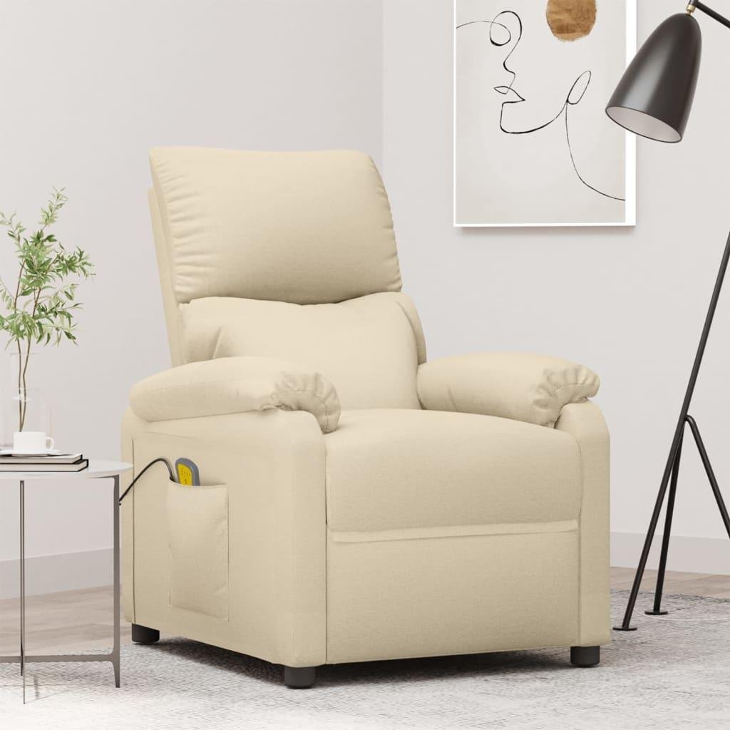 Massagestol stof cremefarvet