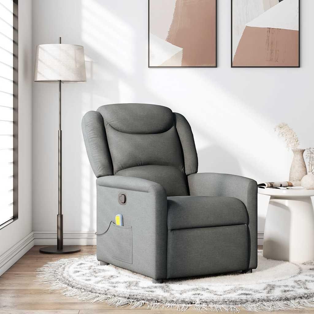Massagestol stof mørkegrå