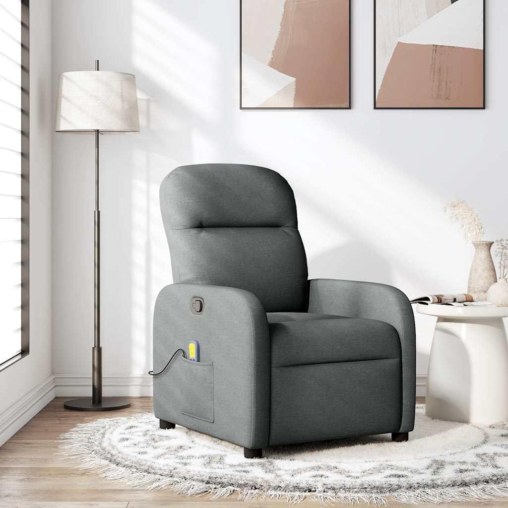 Massagestol stof mørkegrå