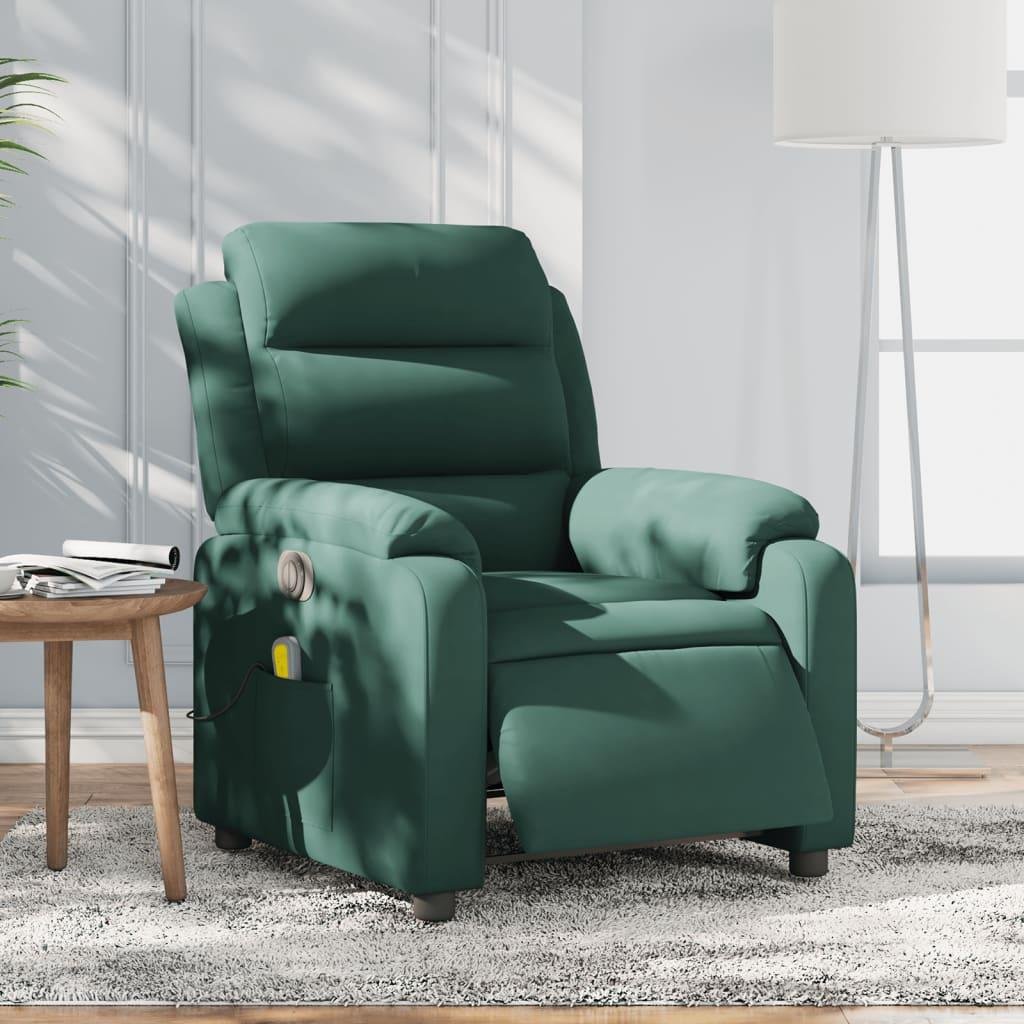 Massagestol velour mørkegrøn