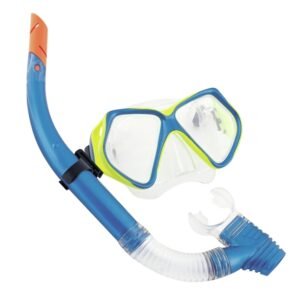 Bestway 24003, Voksen, Fuld Ansigtsmaske, Freediving, Hærdet Glas, Blå, Grå, 14 År