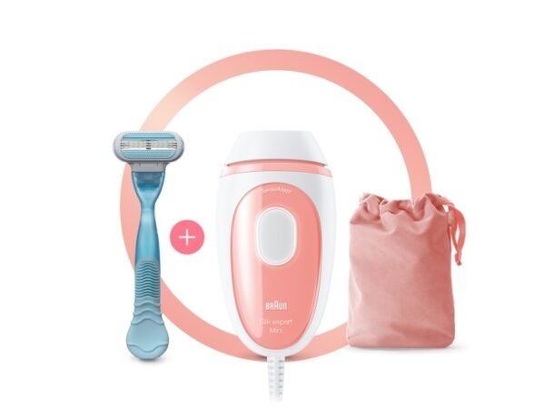 Braun Silk-Expert Pro Silk-Expert Mini, Lyserød, Hvid, Intenst Pulserende Lys (Ipl), Mave, Armhule, Bikini, Jaw Line, Overlæbe, Pulse, 0,6 Sek./Side