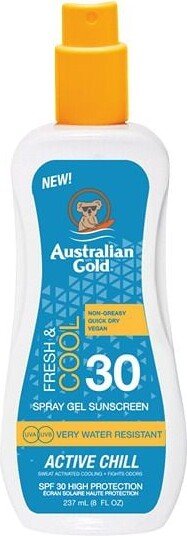 Australian Gold - Active Chill Sunscreen Spray Gel Spf 30 237 Ml - Solcreme