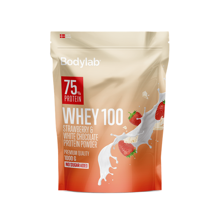 Bodylab Whey Proteinpulver - Jordbær/hvid chokolade (1 kg)