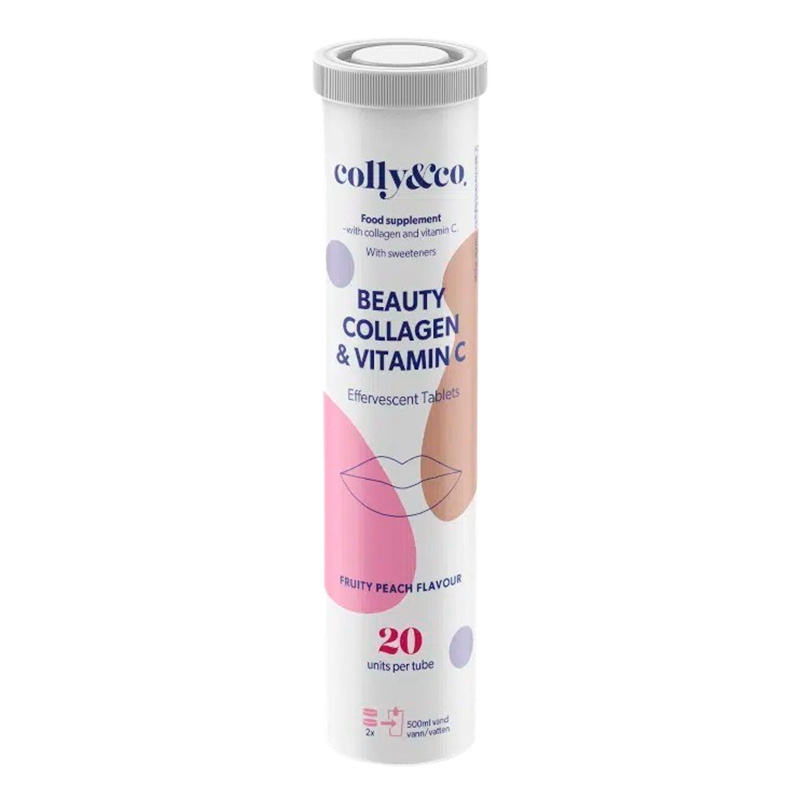 Colly & Co Kollagen Tabs + C vitamin Fersken (20 stk)