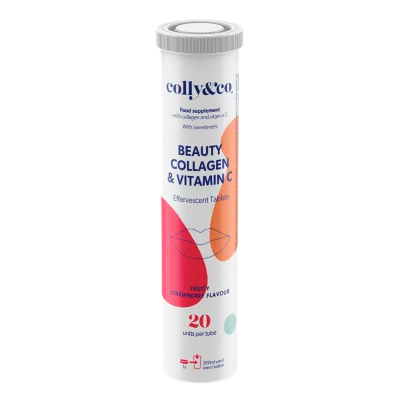 Colly & Co Kollagen Tabs + C vitamin Jordbær (20 stk)