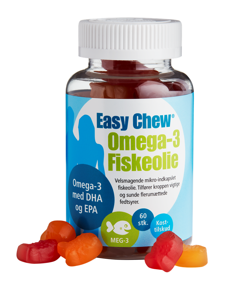 EasyChew Omega-3 Fiskeolie (60 tyggedrops)