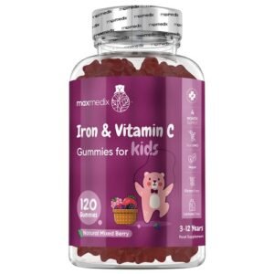 Jern & C-Vitamin 120 Gummies til bÃ¸rn - BÃ¸rnevitaminer med bÃ¦rsmag