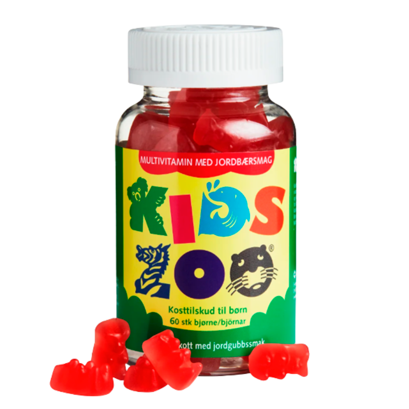 Kids Zoo multivitamin m. jordbærsmag (60 stk)
