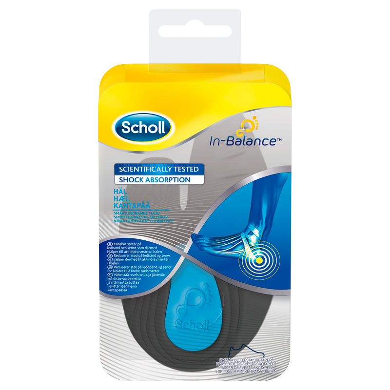 Scholl In-Balance Smertelindrende Indlægssål Hæl, M: Str. 40-42 (2 stk)