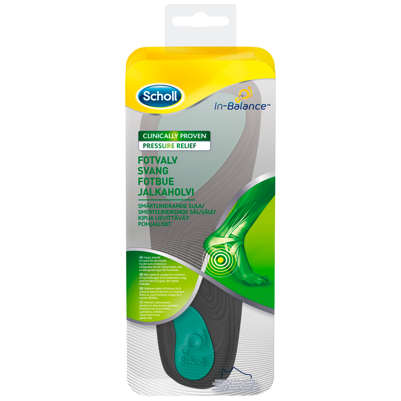 Scholl In-Balance Smertelindrende Indlægssål Svang, M: Str. 40-42 (2 stk)