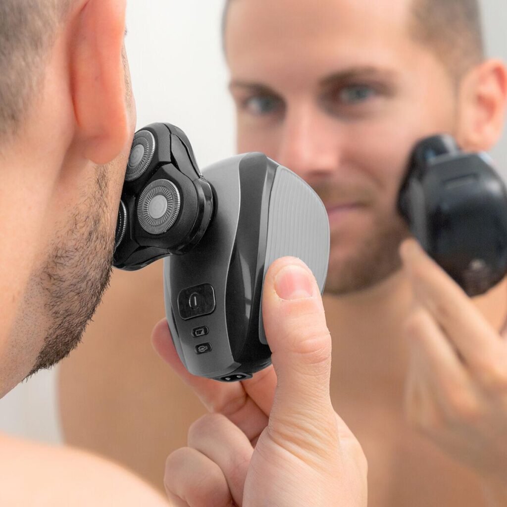 Shavestyler - 5 i 1 ergonomisk genopladelig barbermaskine (grå/sort)