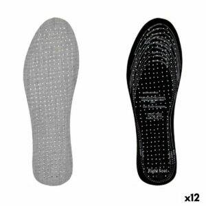 Skabeloner Extra Fresh - sorte/grå indlægssåler i bomuld/latex, 9,5 × 30 cm (12 stk)