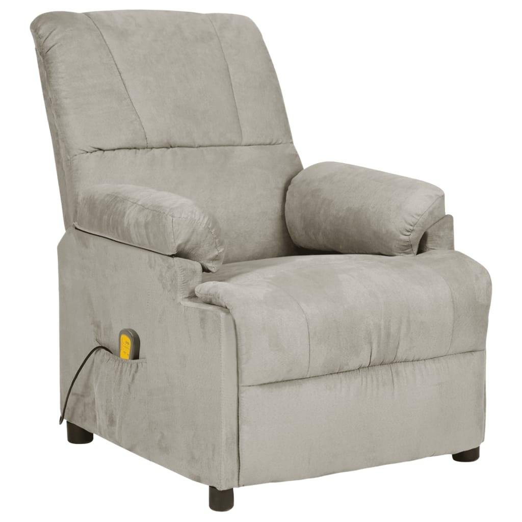 Massagestol mikrofiberstof lysegrå