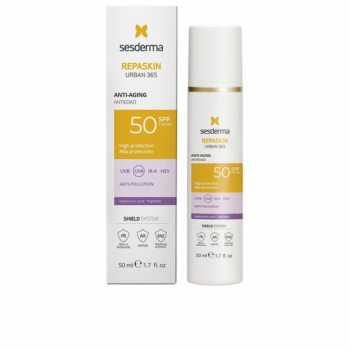 Sesderma Repaskin Urban 365 solcreme til ansigt SPF 50 50 ml - Anti-age & anti-forurening