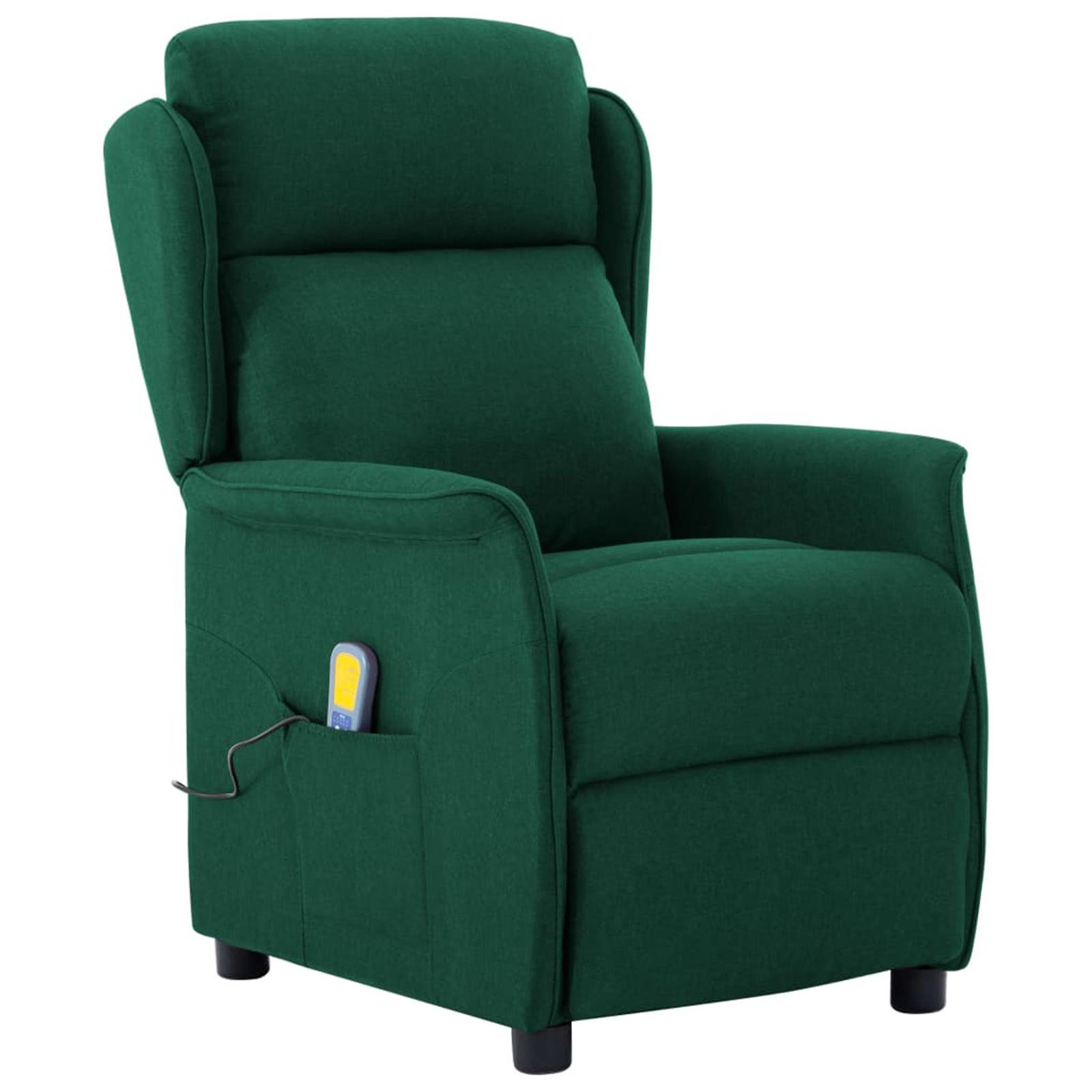 Massagestol med pude Mørkegrøn 67.5 x 93.5 x 101.5 cm Stof