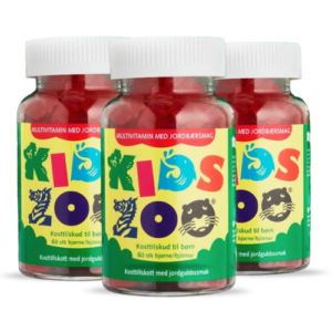 3 x Kids Zoo Multivitamin m. Jordbærsmag (60 stk)