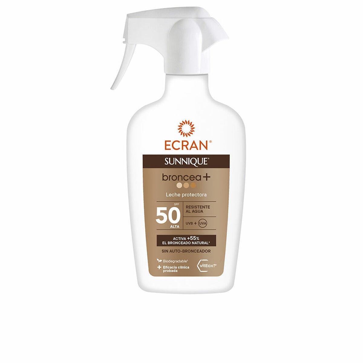 Solcreme SPF 50 Ecran Sunnique Broncea+ Spray 270 ml