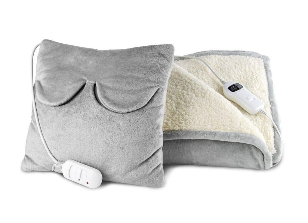 GOTIE GPE-200S elektrisk varmepude grå fleece, justerbar varme