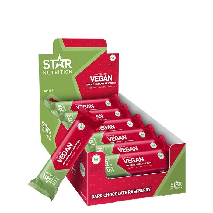 12 x Vegan Proteinbar 55 g - Raspberry Chocolate