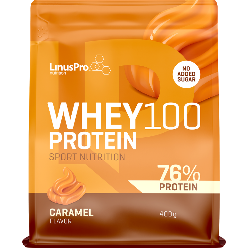 LinusPro Proteinpulver Whey100 Karamel (400 g)